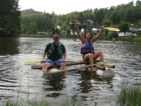 An original activity: raft-building and racing
